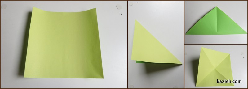 آموزش درنای اوریگامی -مرحله اول- کازیه