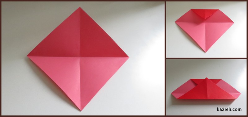اموزش قلب اوریگامی ساده - مرحله دوم - کازیه