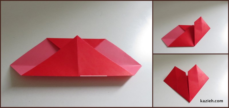اموزش قلب اوریگامی ساده - مرحله سوم - کازیه