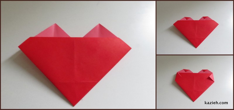 اموزش قلب اوریگامی ساده - مرحله چهارم - کازیه