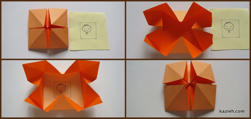 آموزش قاب عکی اوریگامی ساده - مرحله پنجم - کازیه