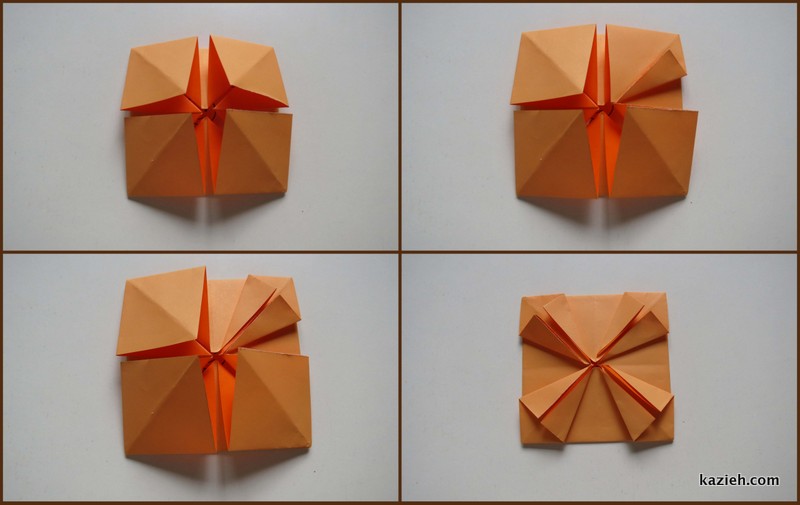 آموزش قاب عکی اوریگامی ساده - مرحله ششم - کازیه