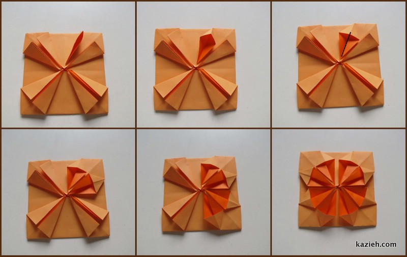 آموزش قاب عکی اوریگامی ساده - مرحله هفتم - کازیه
