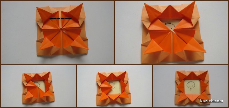 آموزش قاب عکی اوریگامی ساده - مرحله نهم - کازیه