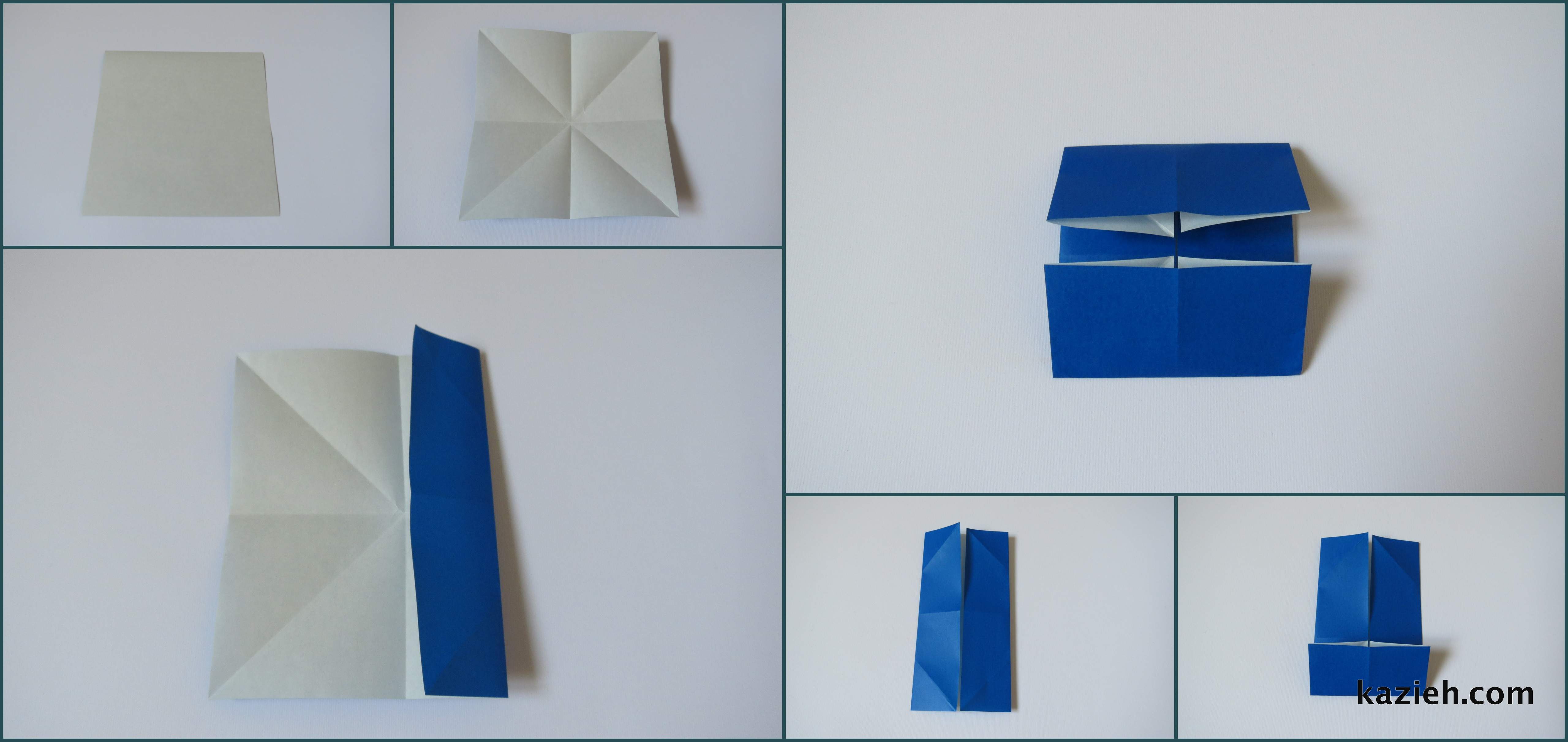 آموزش پروانه اوریگامی ساده -مرحله دوم- کازیه