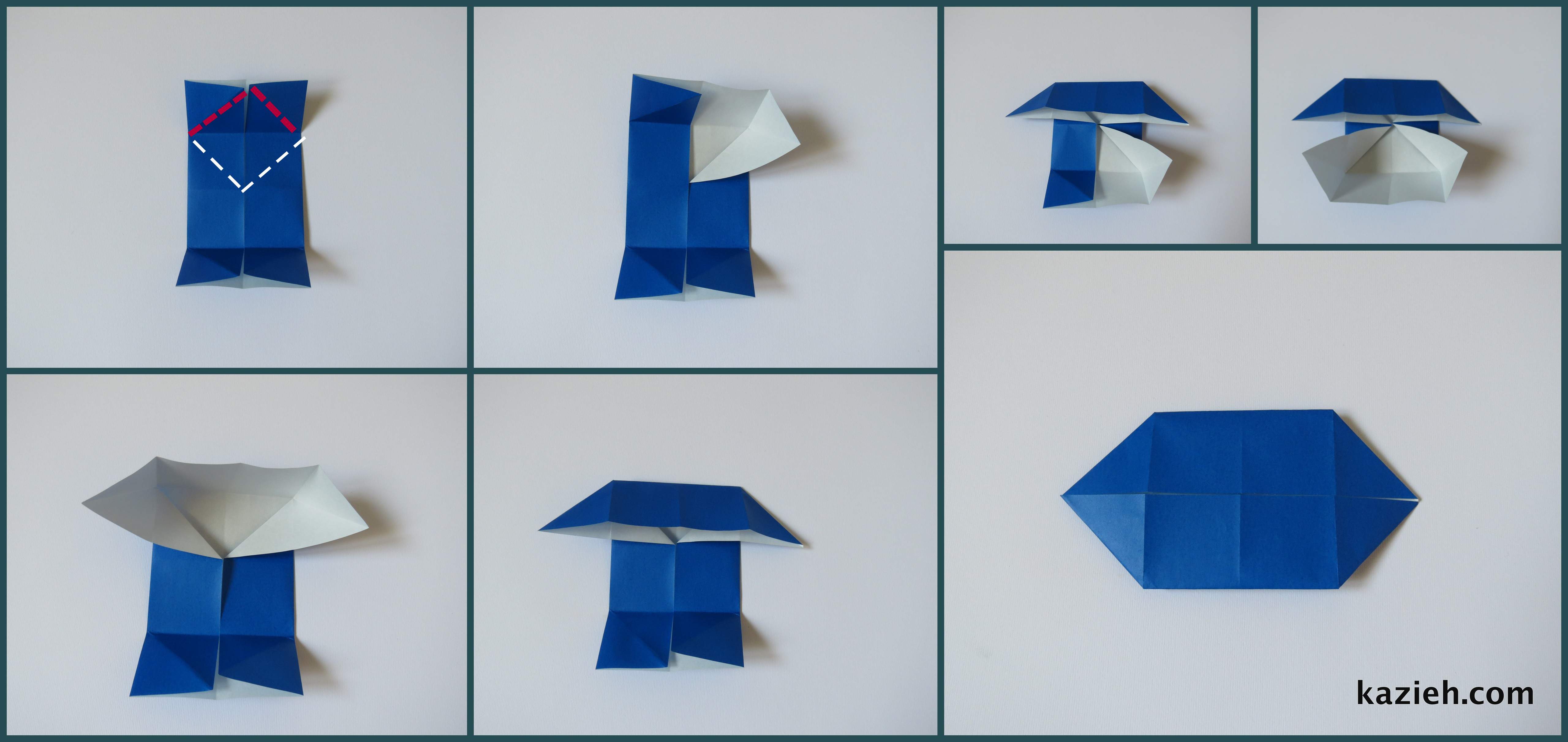 آموزش پروانه اوریگامی ساده -مرحله دوم- کازیه