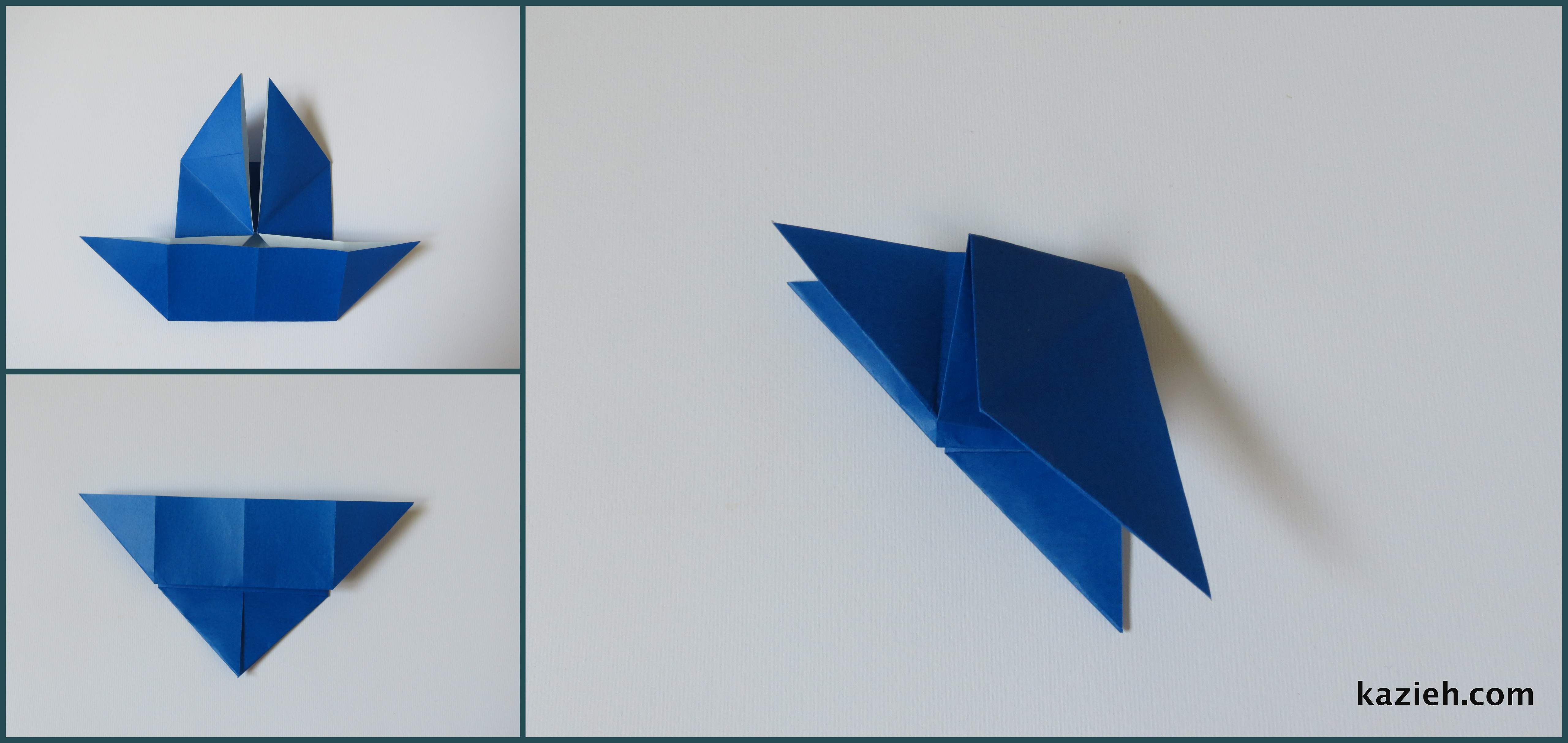 آموزش پروانه اوریگامی ساده -مرحله چهارم- کازیه