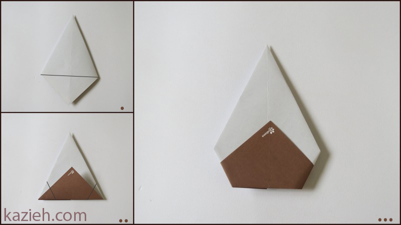 آموزش آدمک اوریگامی - مرحلهء دوم ساختن سر