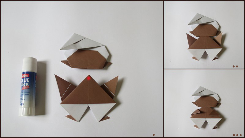آموزش آدمک اوریگامی - اتصال سر و بدن آدمک