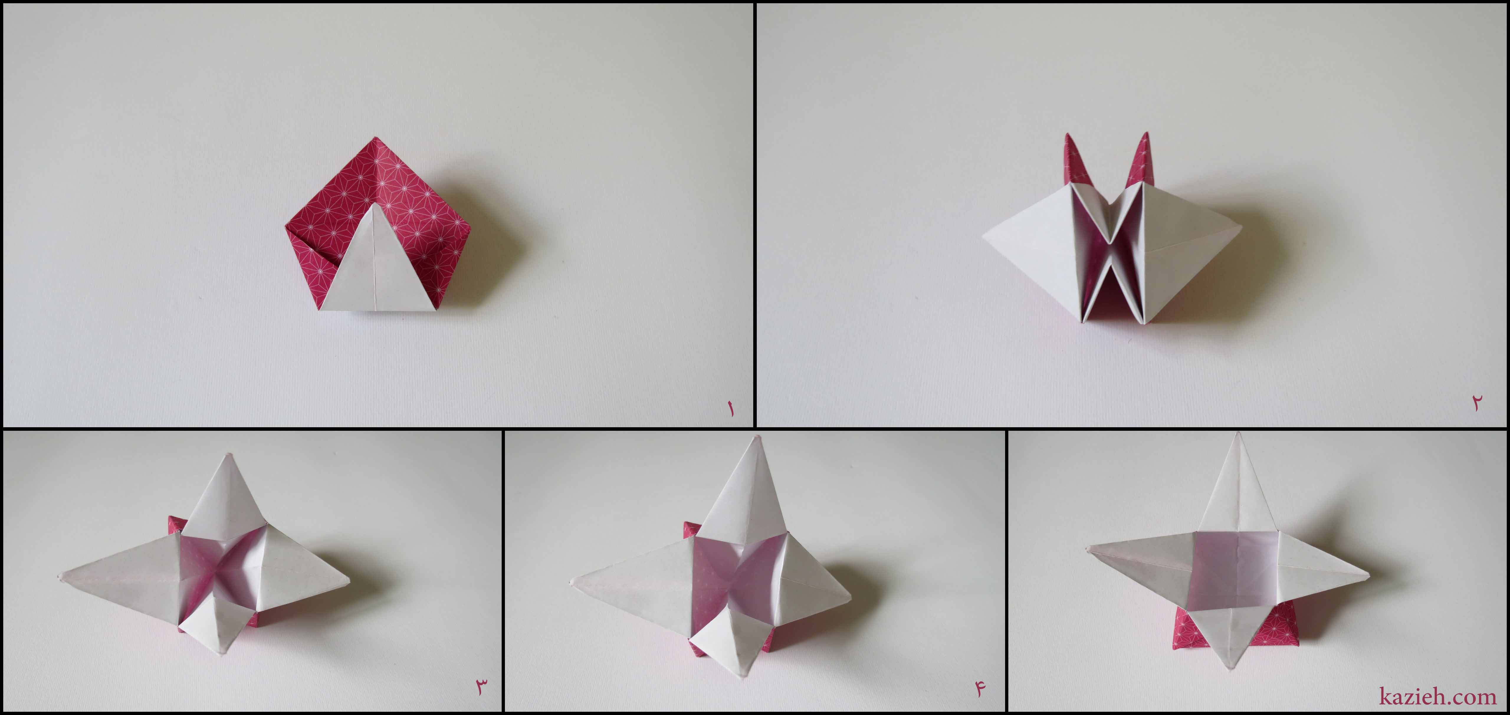آموزش جعبه ستاره‌ای اوریگامی کازیه - مرحله هشتم