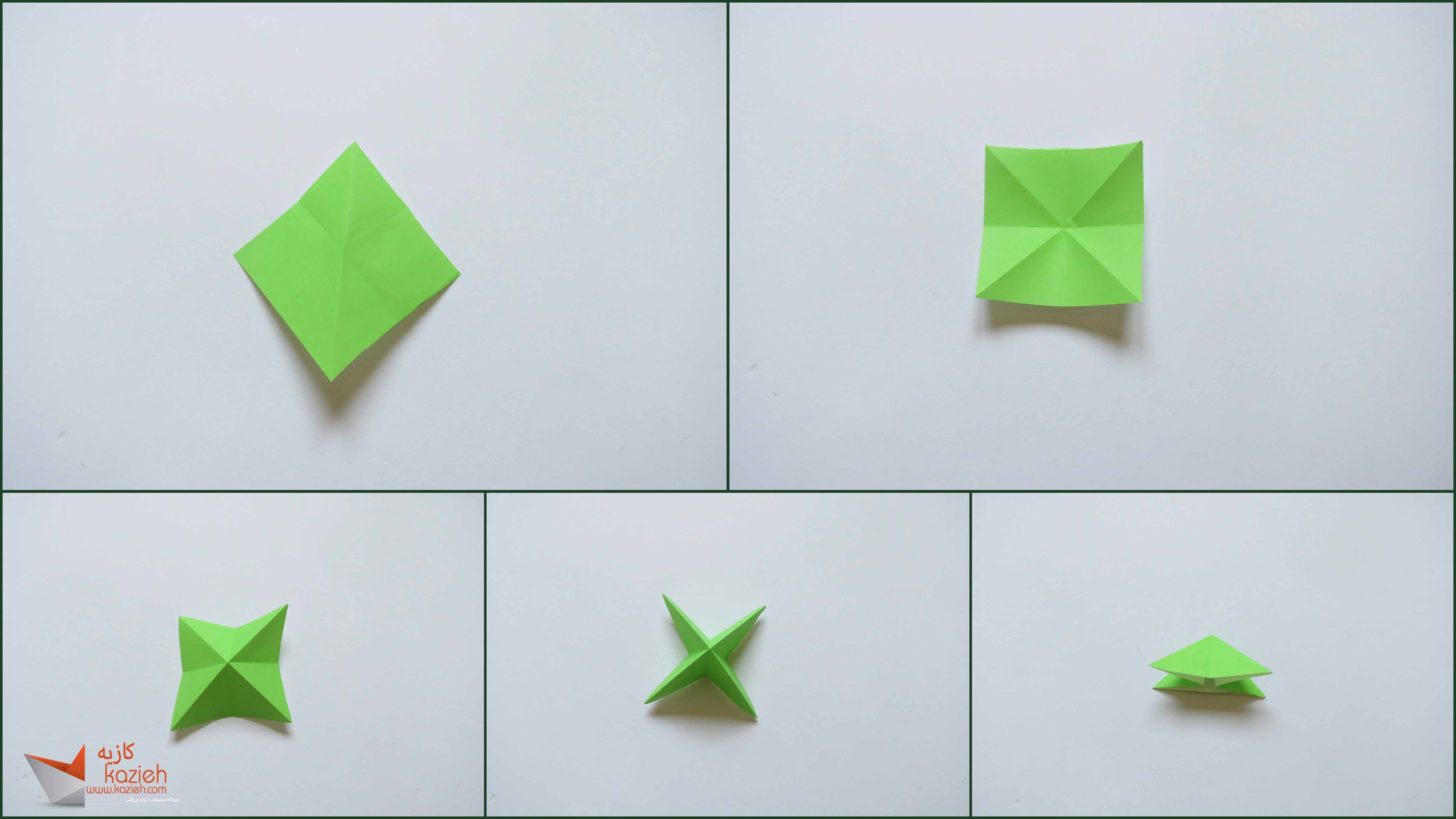 آموزش هشت وجهی اوریگامی - مرحله دوم